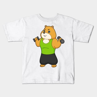 Hamster Fitness Dumbbell Kids T-Shirt